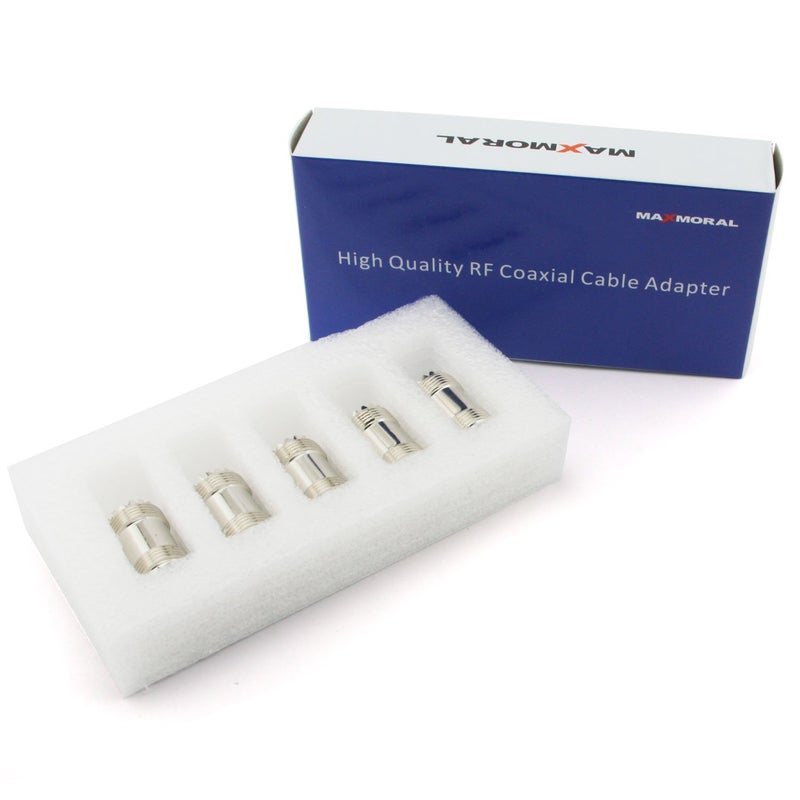 Maxmoral 5-Pack PL-259 Coax Cable Adapter - UHF Female to Female Connector Plug - Image 2